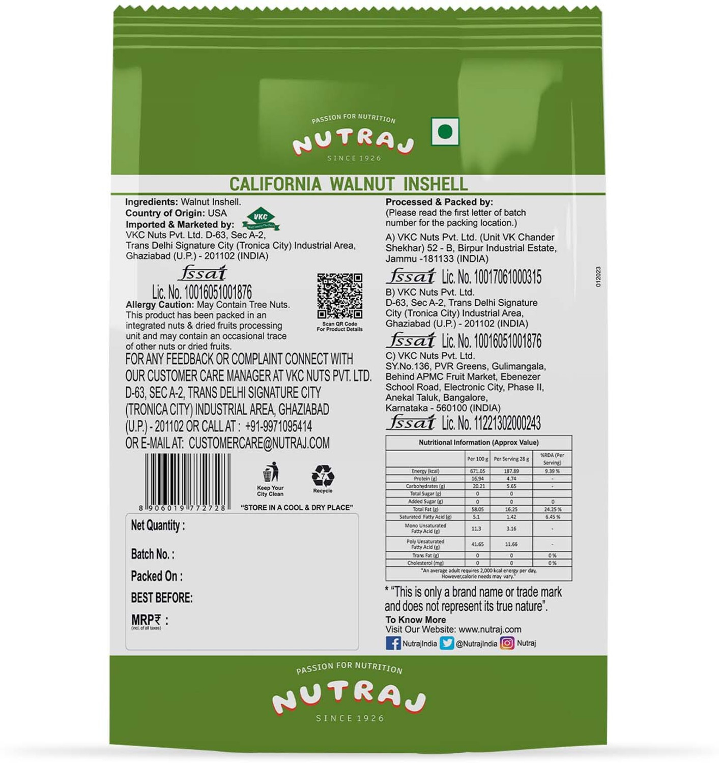 Image of Nutraj California Walnut Inshell 1 Kg, Walnut with Shell, Akhrot 1 Kg, Walnuts