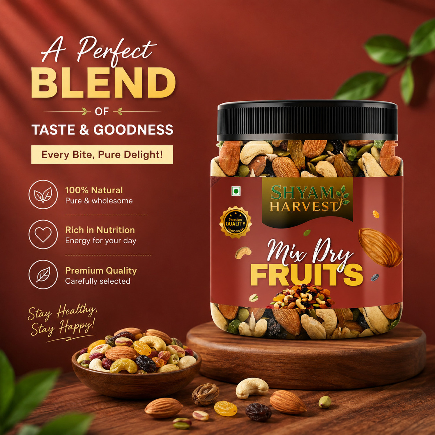 Image of SHYAM HARVEST MIX DRYFRUITS PACK OF 500gm Assorted Nuts