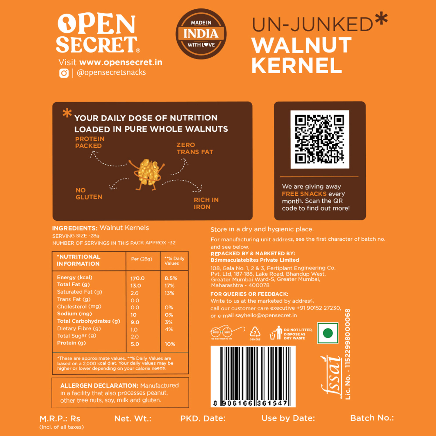 Image of OPEN SECRET Premium Dry Fruit Kashmiri Protein Rich Walnuts
