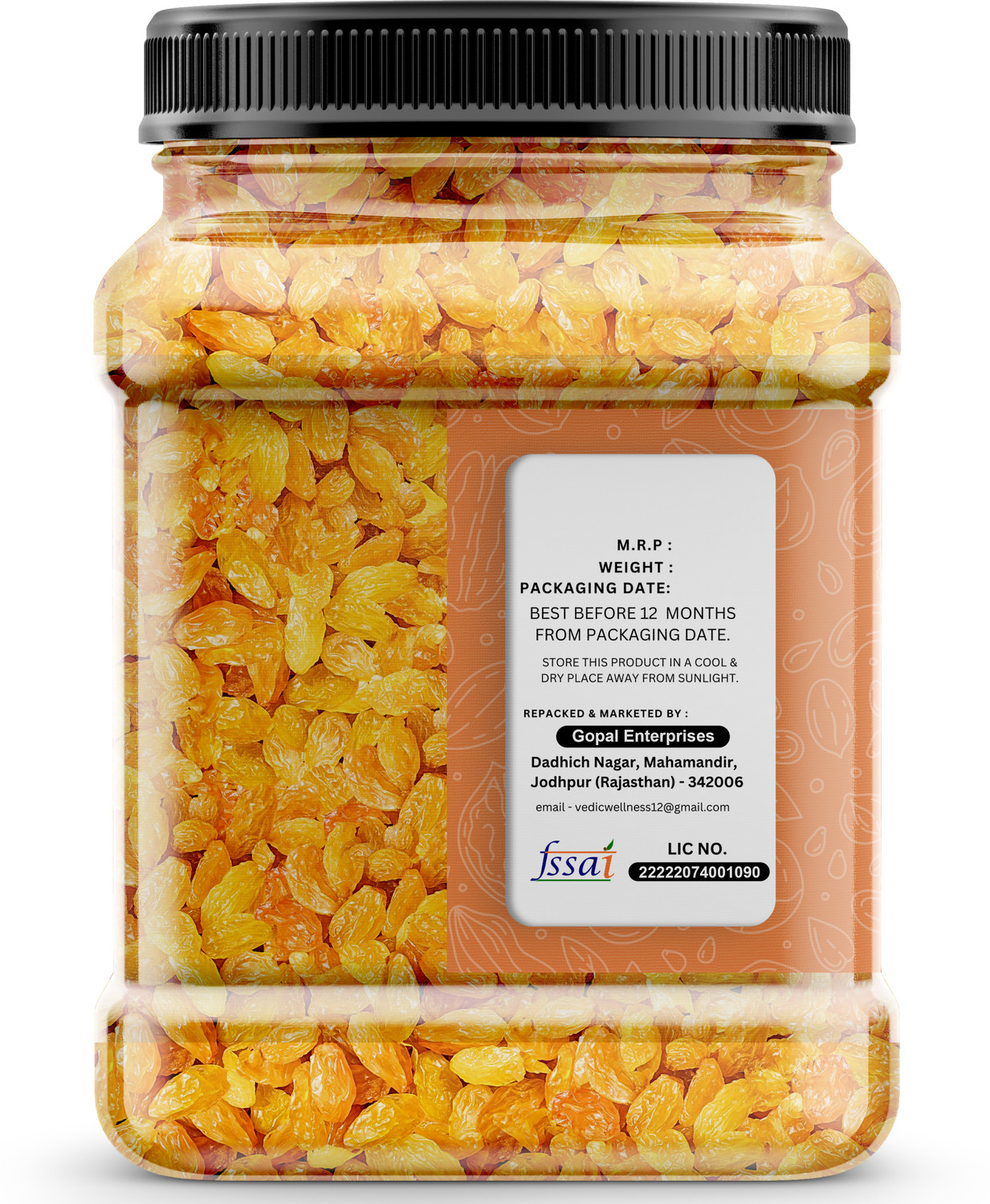 Image of Nutri Hub Premium Seedless Golden Raisins Nutritious Dried Grapes Kishmish 1 KG Raisins