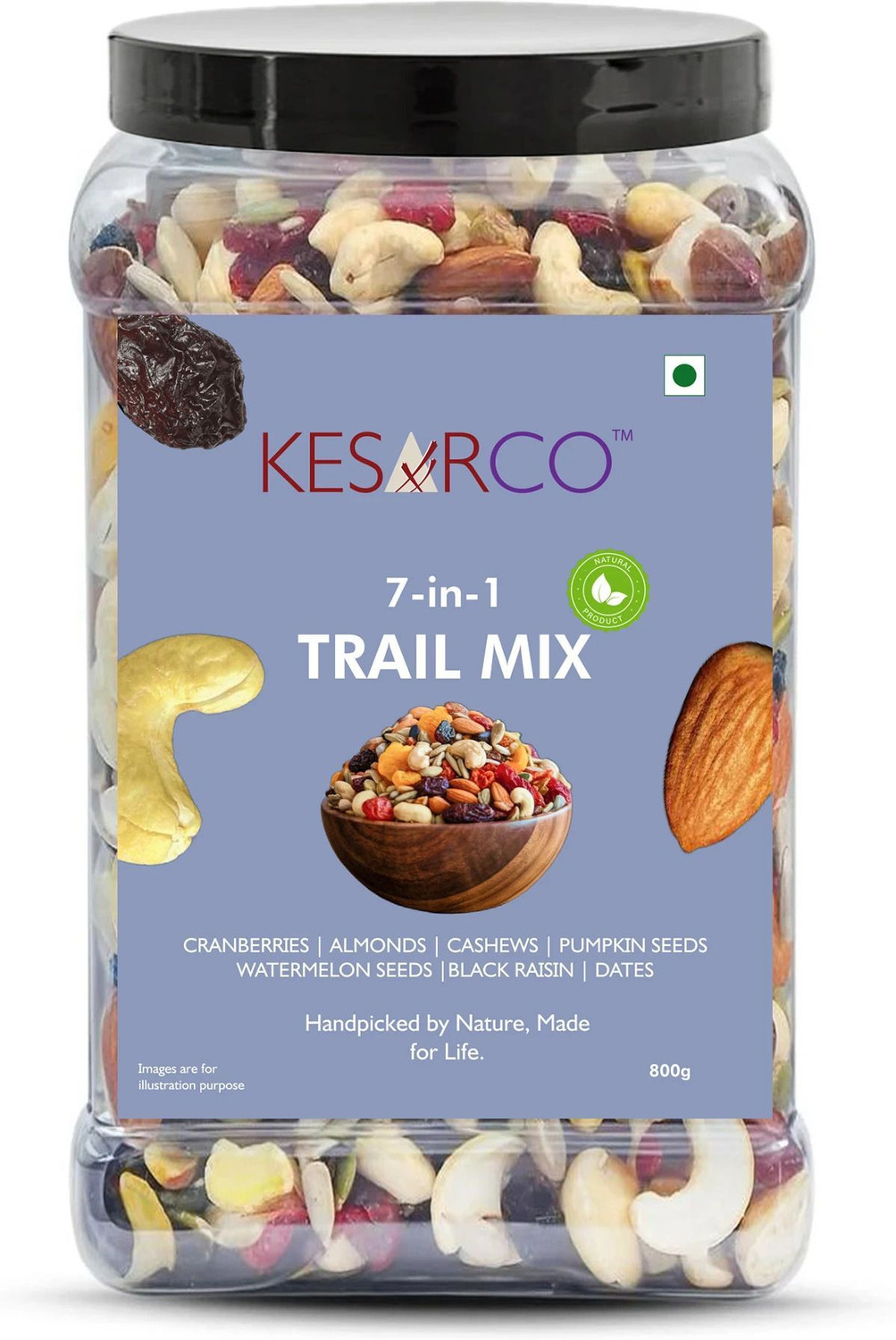 Image of KESARCO 7-in-one Trail mix | Dry Fruits and Seeds Mix | Healthy Snack | Rich in Protein Assorted Seeds & Nuts