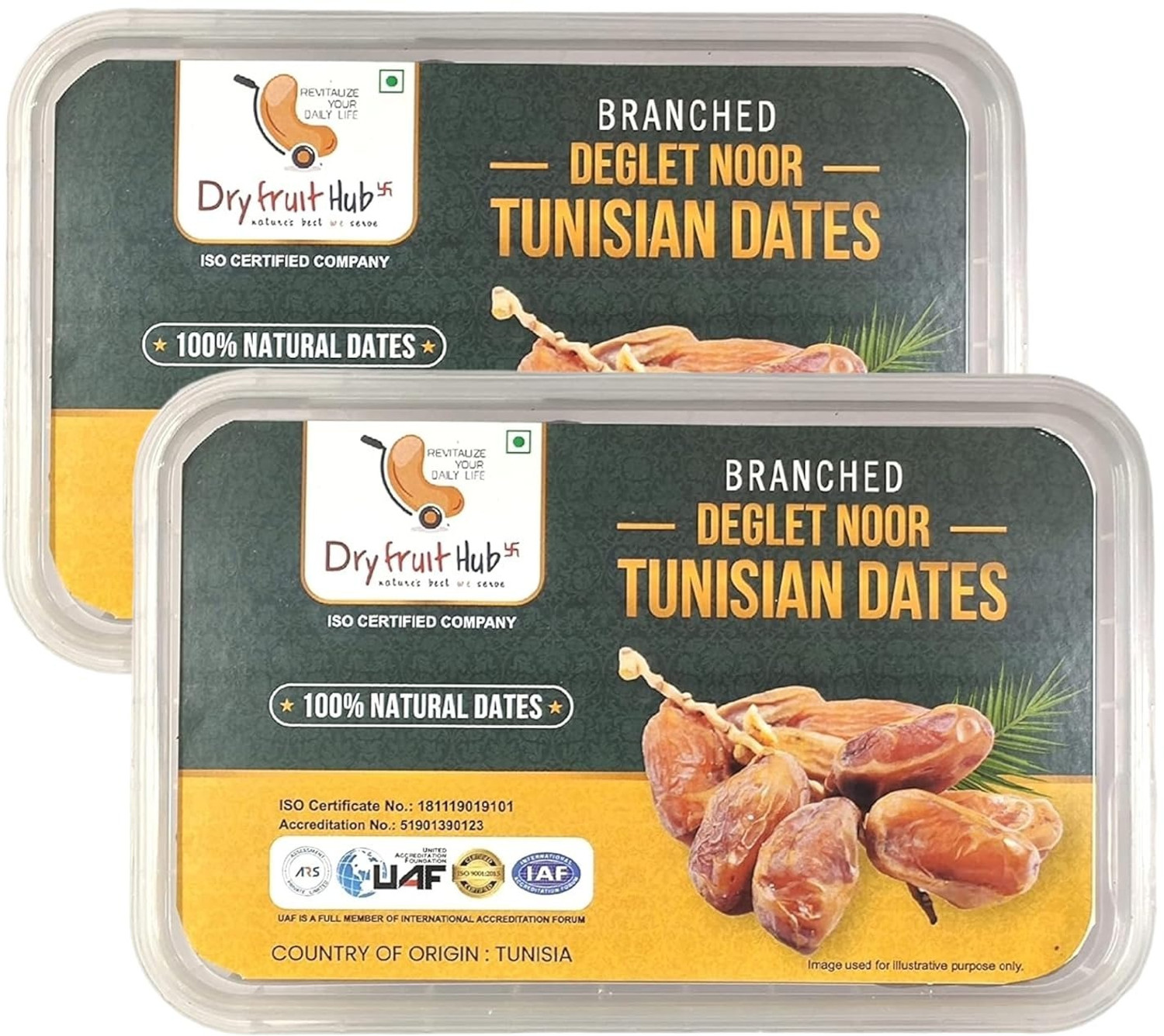 Image of Dry Fruit Hub Tunisian Date 800gm Branched Dates Tunisia Dates, Dates Tunisian Dates (2 x 400 g)