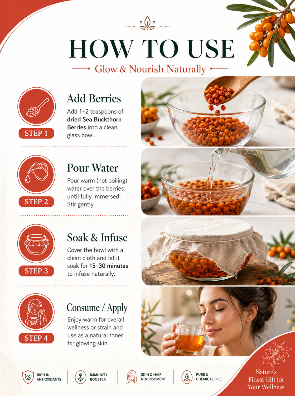 Image of BrijBooti Sea Buckthorn Dried Berries | Original Himalayan Seabuckthorn | Rich In Omega | Golden Berries