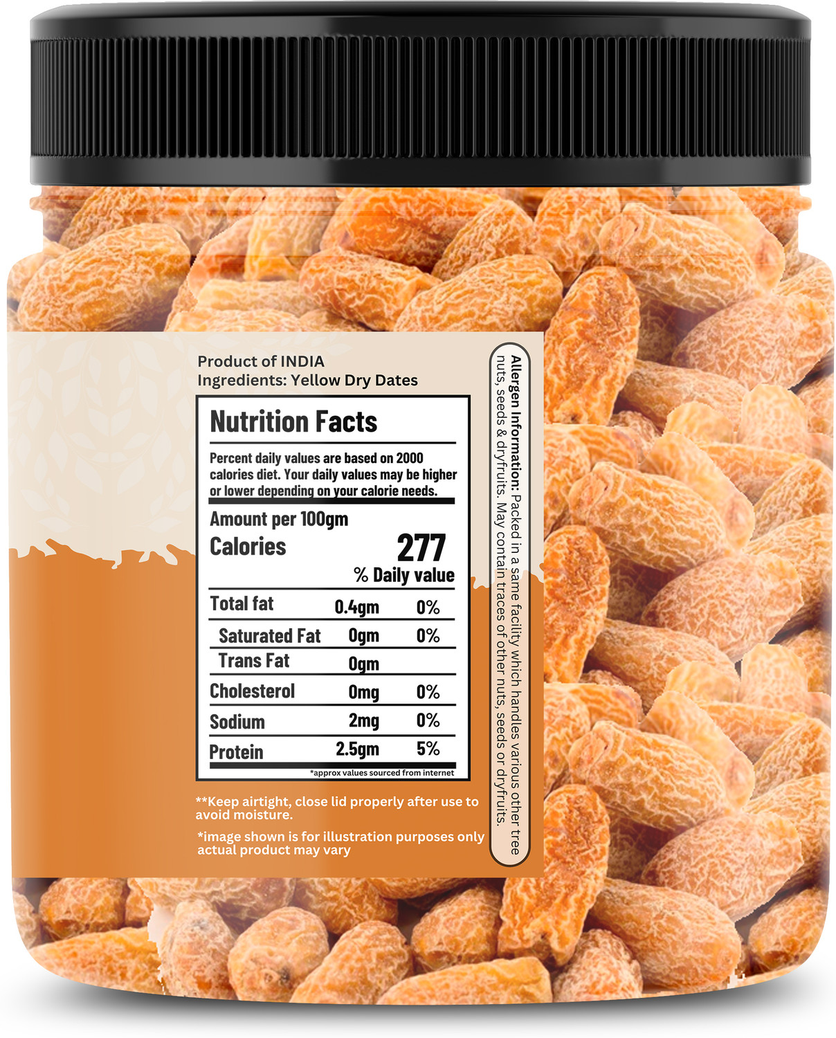 Image of SHYAM HARVEST Yellow Dry Dates | Pila Sukhi Khajoor | Peli Kharak | Dry Dates (1 x 1 kg) Dates