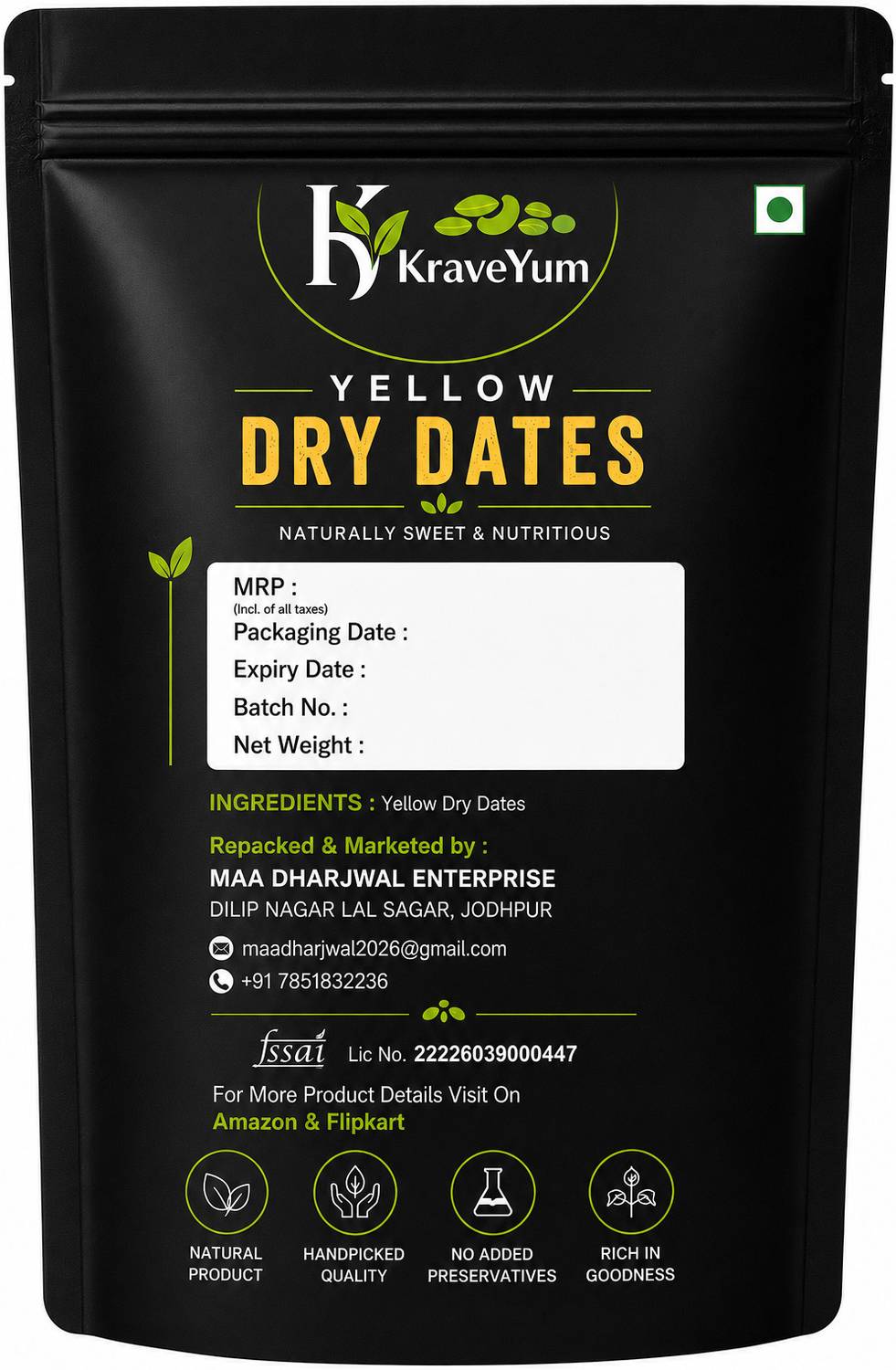 KraveYum Yellow Dry Dates 200g - Image 5