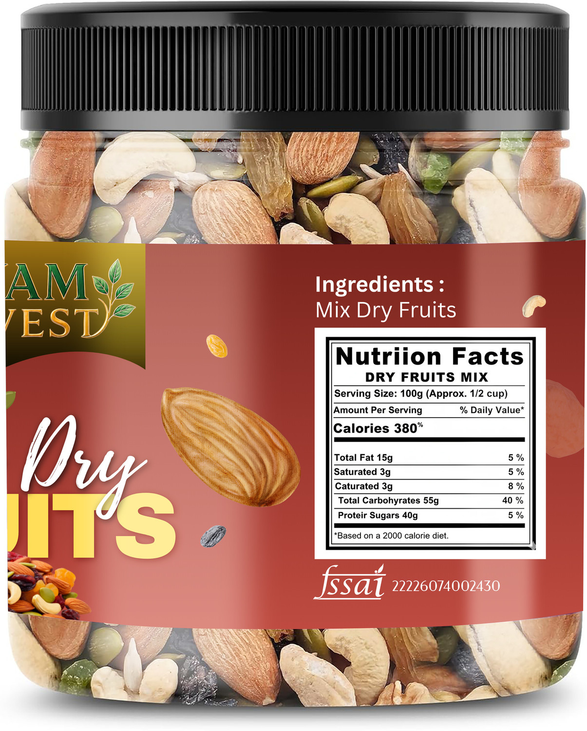 Image of SHYAM HARVEST MIX DRYFRUITS PACK OF 500gm Assorted Nuts
