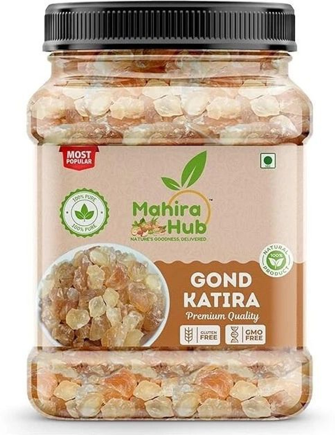 Image of Mahira Hub Pure Natural Gond Katira | Almond Gum Badam Pisin, Tragacanth Gum Dried Gum