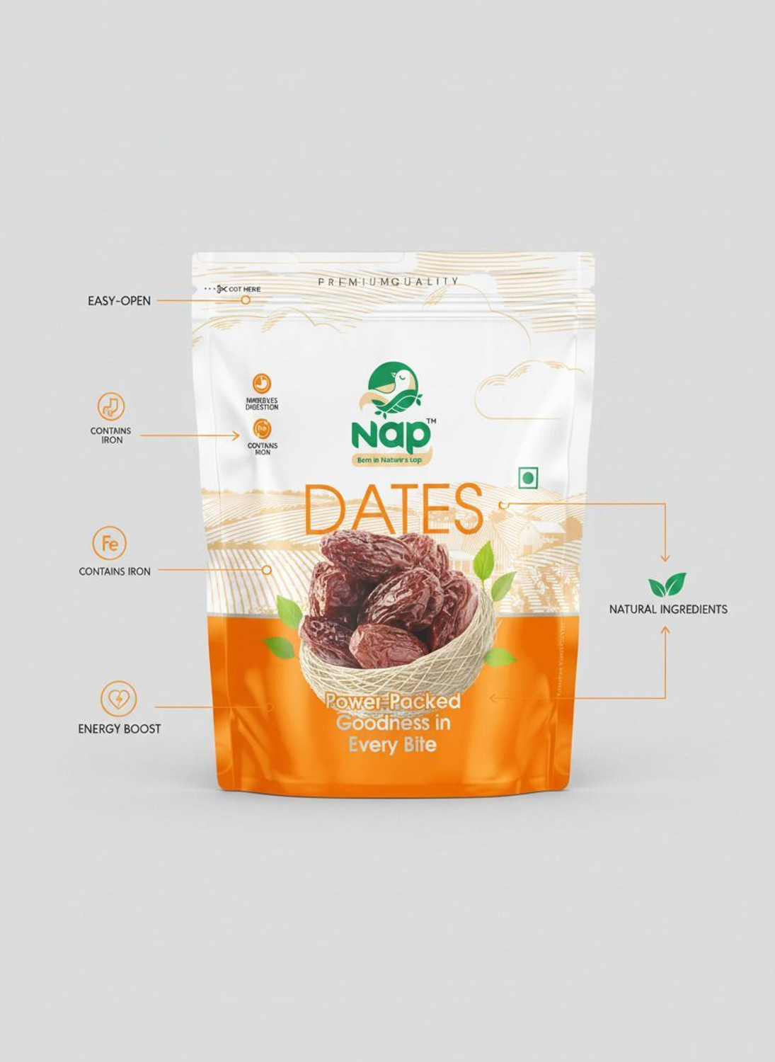 Image of Nap Handpicked Organic Zahidi Khajoor Natural Nutrient-Rich, Preservative-free Dates Wet Dates, Dates