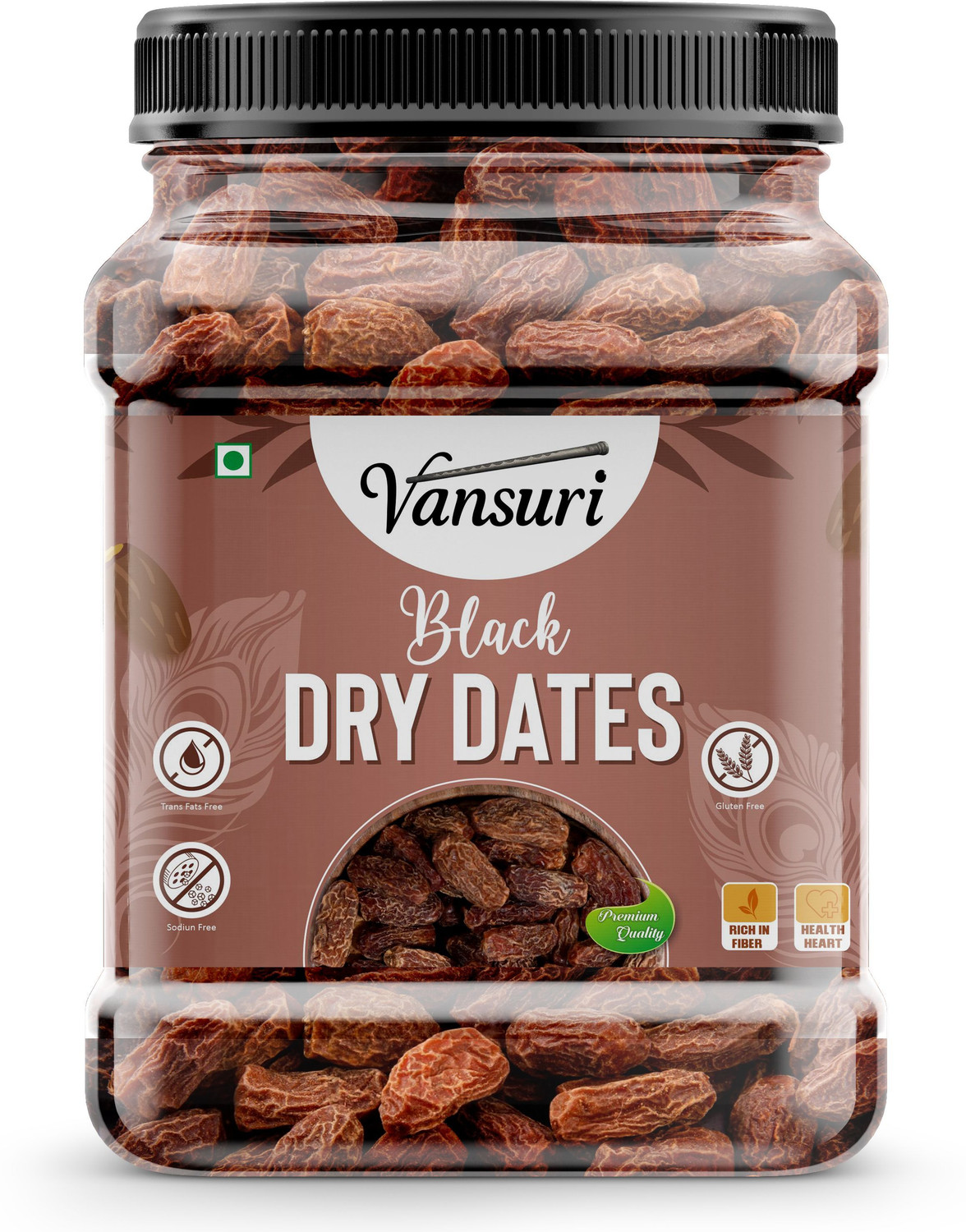 Image of VANSURI Black Dry Dates /Sukha Khajoor (Kala Chuara) Dry Dates