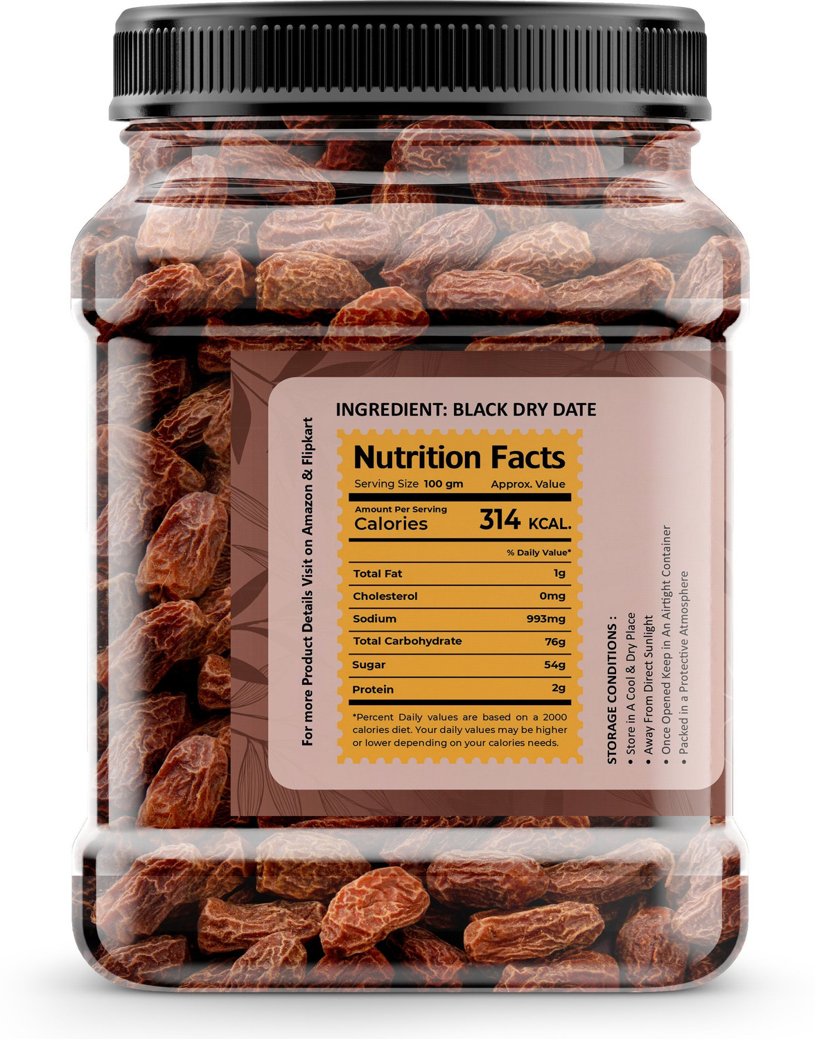 Image of VANSURI Black Dry Dates /Sukha Khajoor (Kala Chuara) Dry Dates