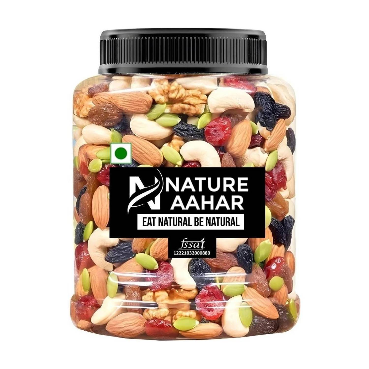 Nature Aahar Mix Dry Fruit | Panchmeva | 500GM | JAR Almonds, Cashews, Raisins, Dry Dates, Pistachios, Figs, Assorted Fruits & Nuts