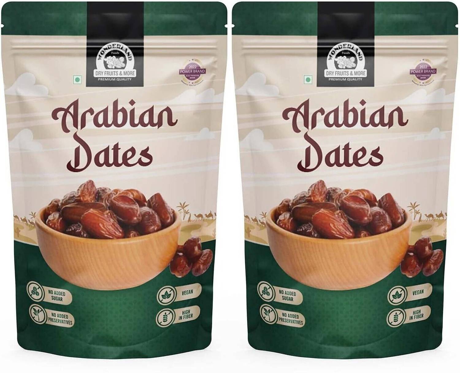WONDERLAND Foods Premium Arabian Dates 1Kg | Soft And Chewy Texture Khajur | Khajoor Dates
