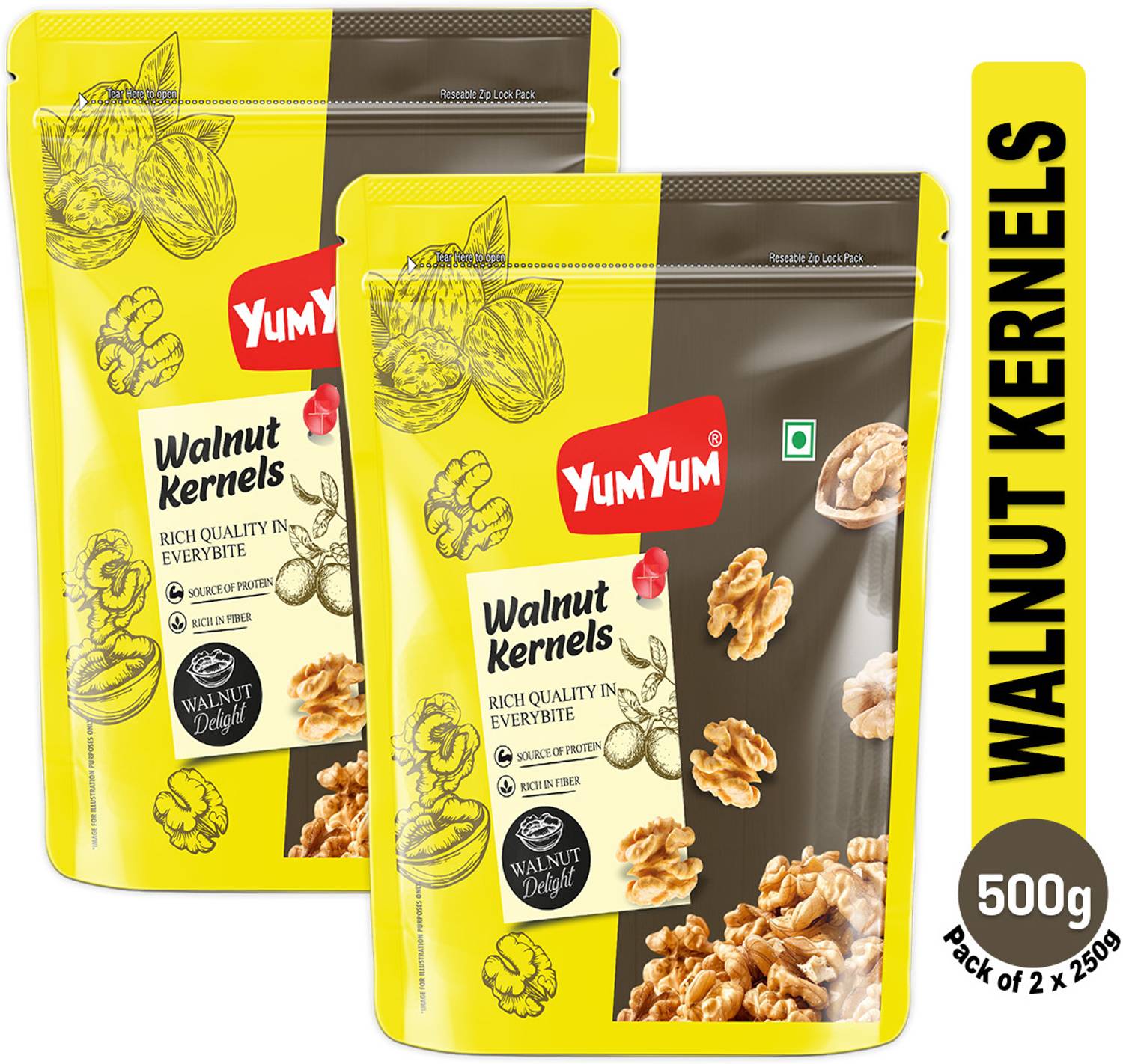 YUM YUM California Walnut Kernels Akhrot Giri Dry Fruits Walnuts