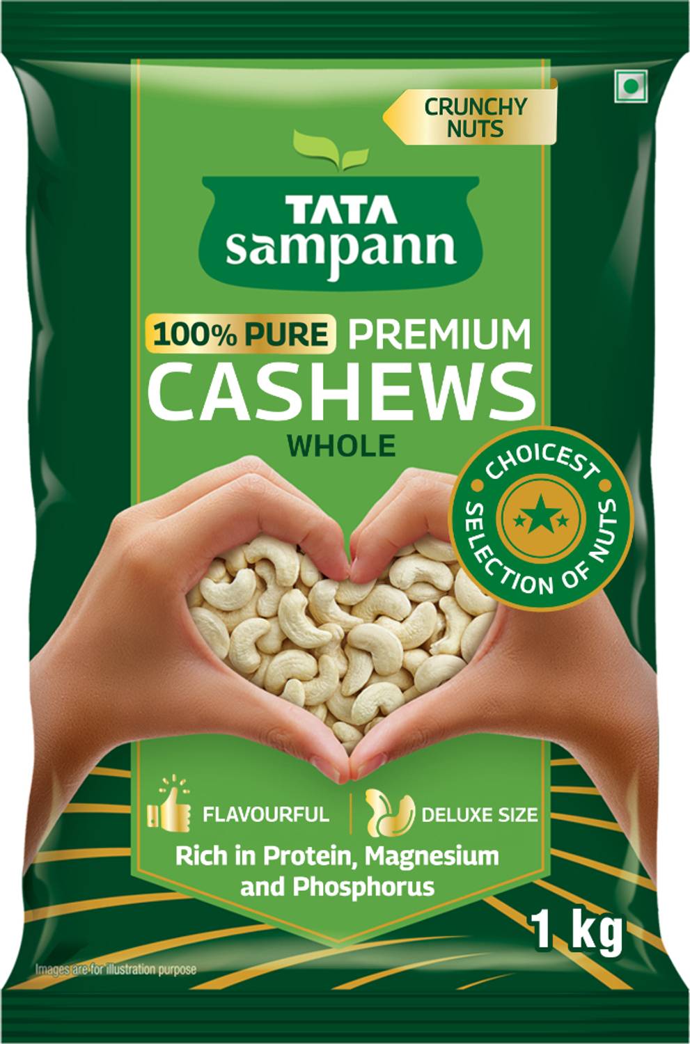 Tata Sampann 100% Pure Cashews, 100g - Image 1