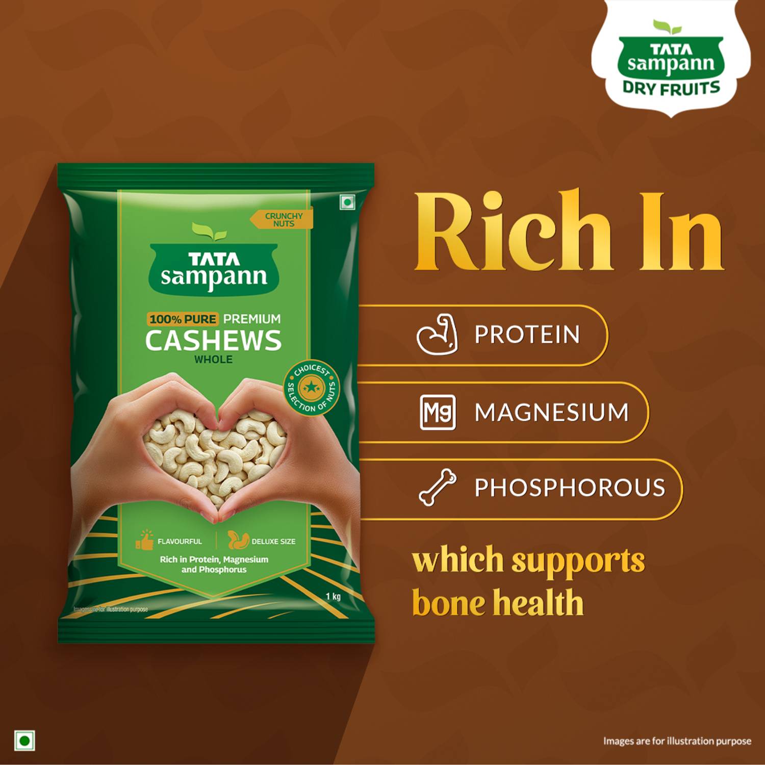 Tata Sampann 100% Pure Cashews, 100g - Image 5