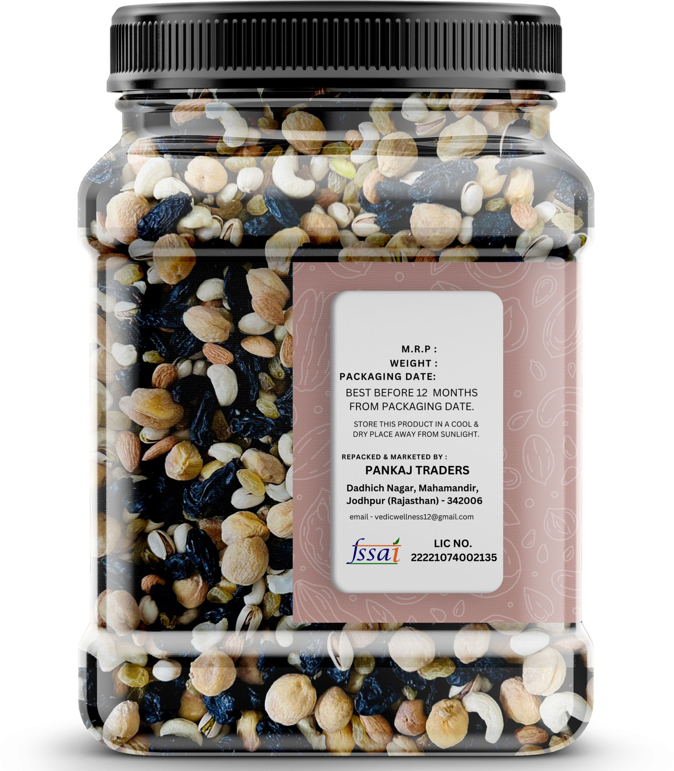 Image of vedic Wellness Premium Fruit, Nut & Fiber SuperMix, Healthy Mixed Nuts with Dry Fruits