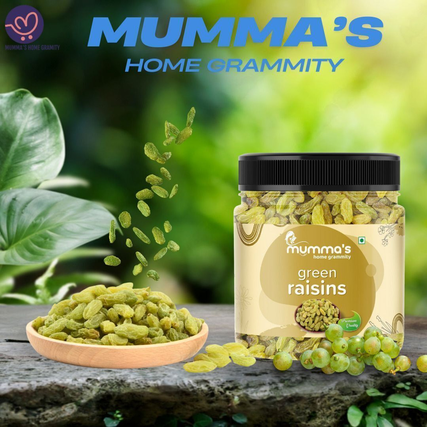 Image of Mumma's home gramity Green Raisins (Kishmish) Premium Dry Fruit Seedless Raisins