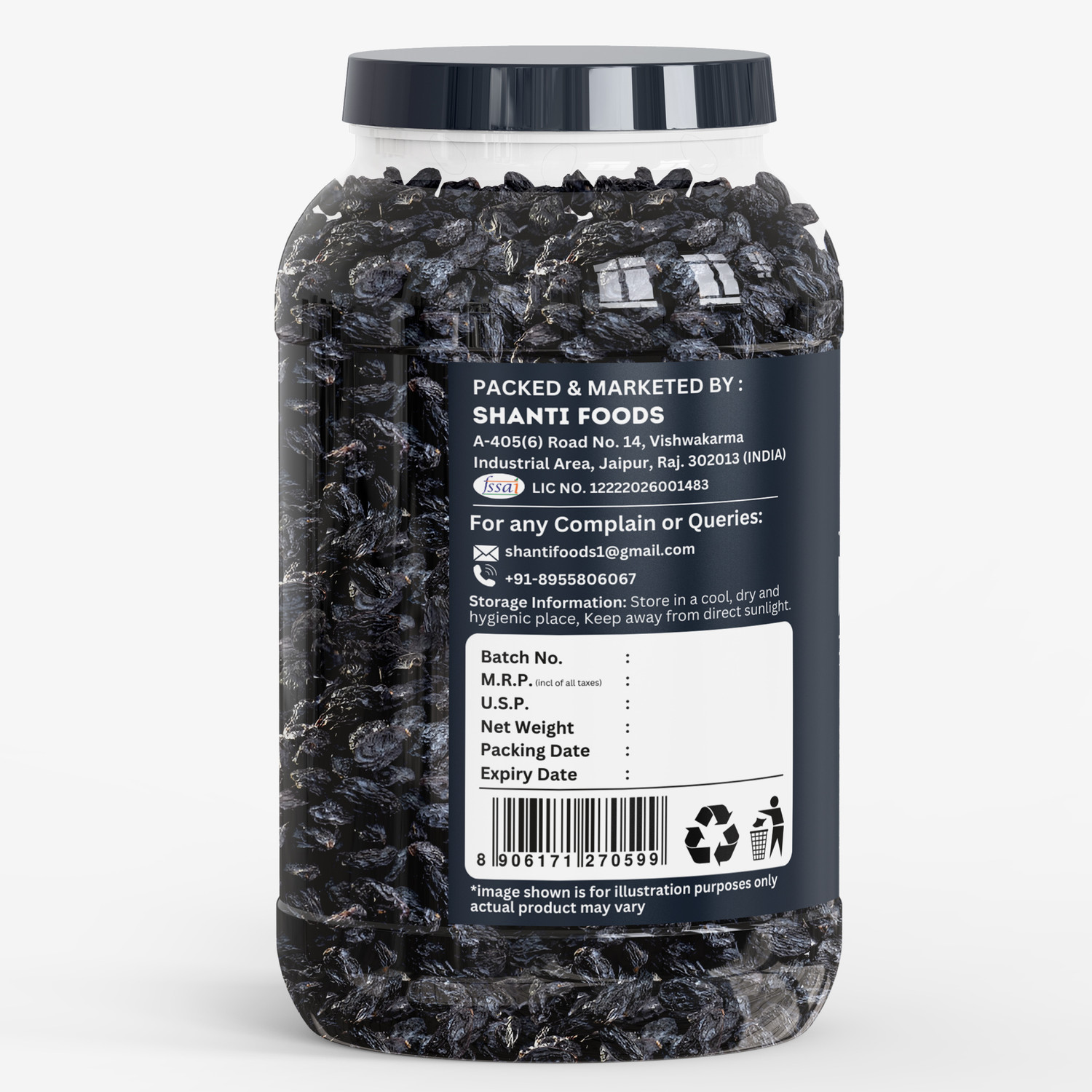 Image of Healthy Wealthy Black Raisins Seedless | Kali Kishmish | Kali Dakh Raisins