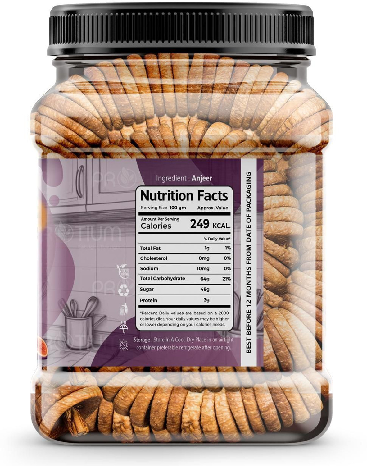 Image of PROTIUM Afghani Anjeer (Dried Figs) | Natural, Sweet & Nutrient-Rich | Dry Fruit Figs
