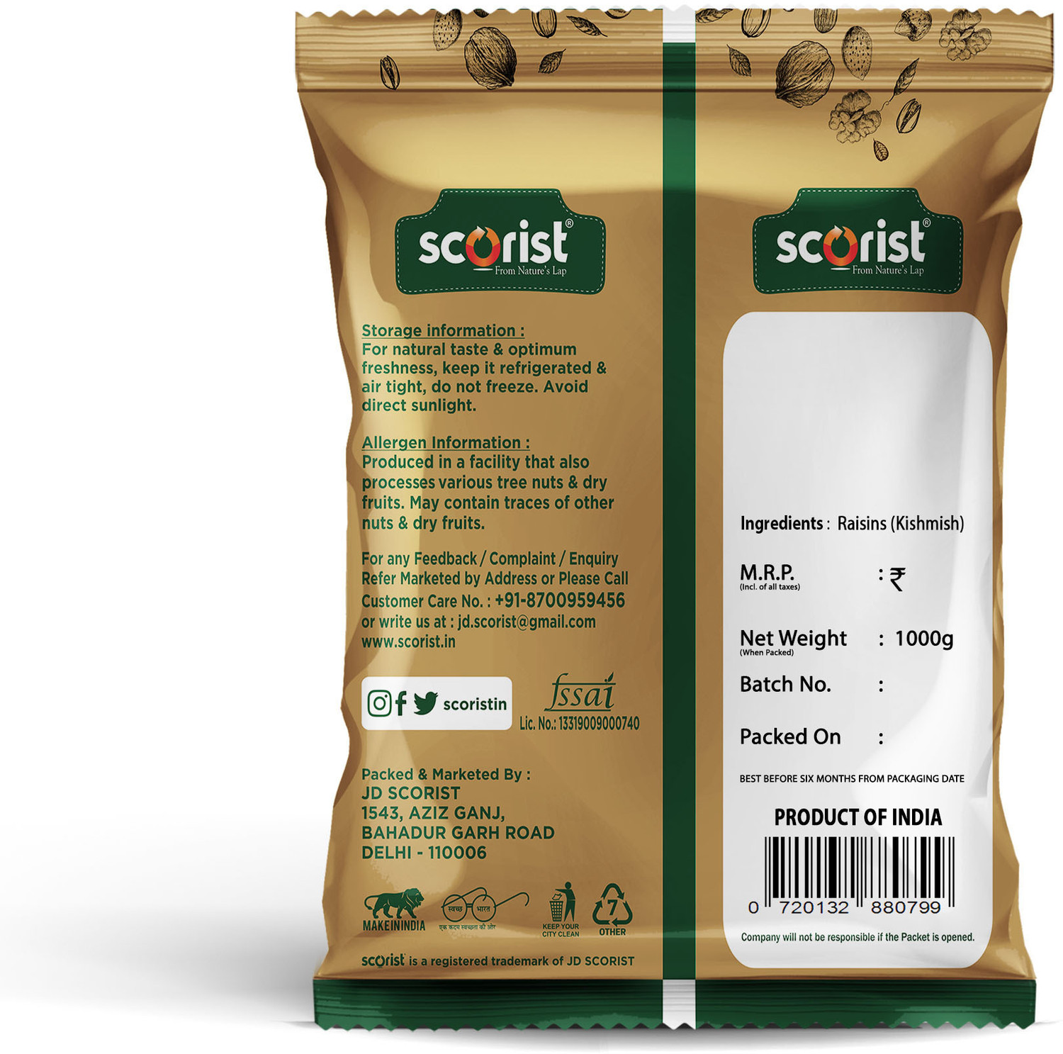 Image of Scorist Popular Raisins (1 x 1 kg)