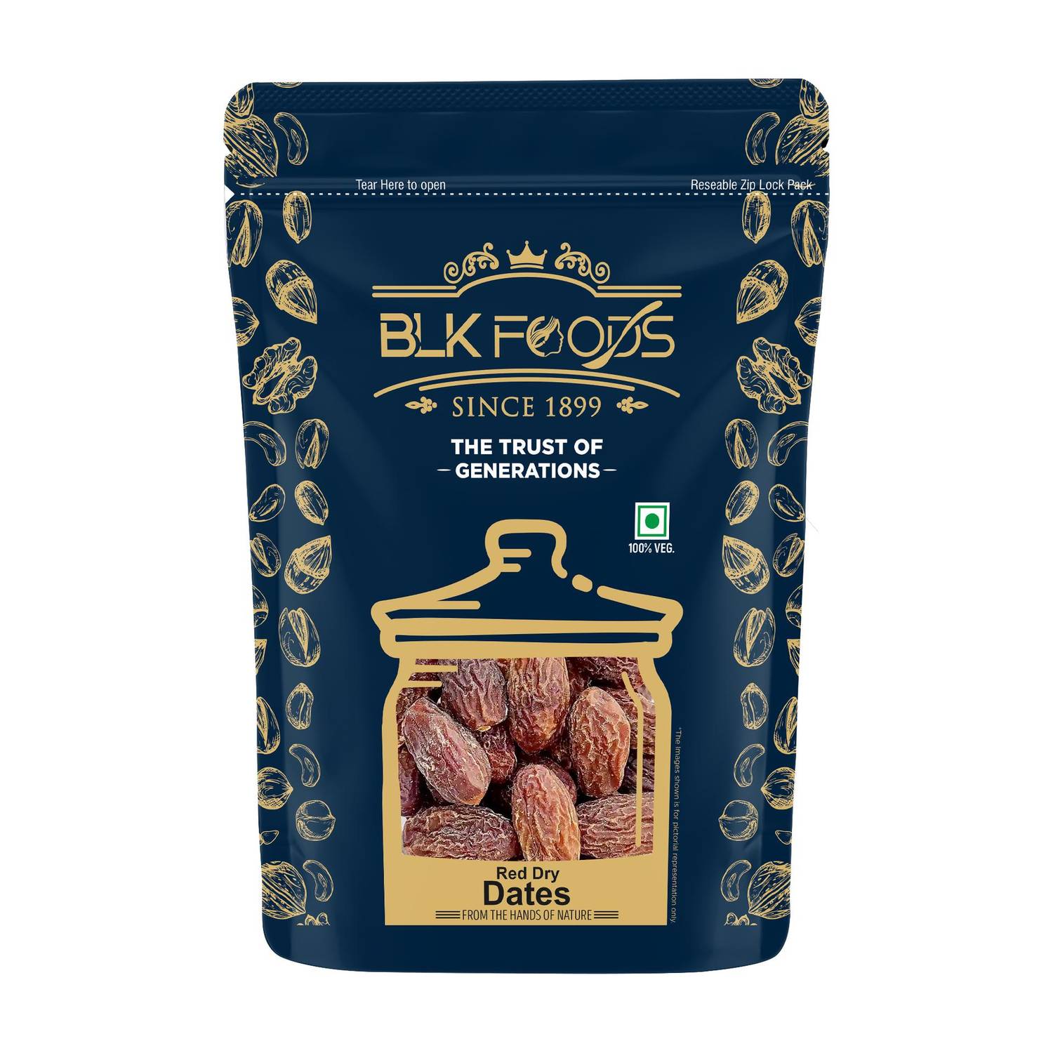 BLK FOODS Select 1Kg Dry Dates Brown | Sukha Khajoor (Chuara Kharek) Dates