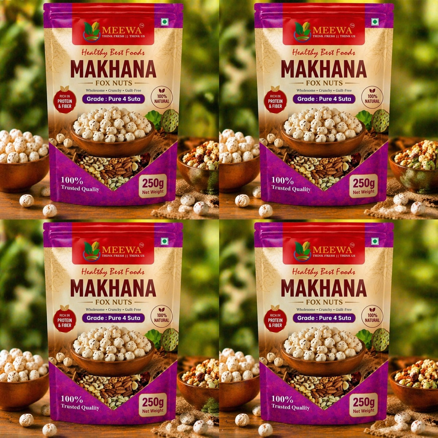 Image of MEEWA 1 Kg Plain Makhana Makhana