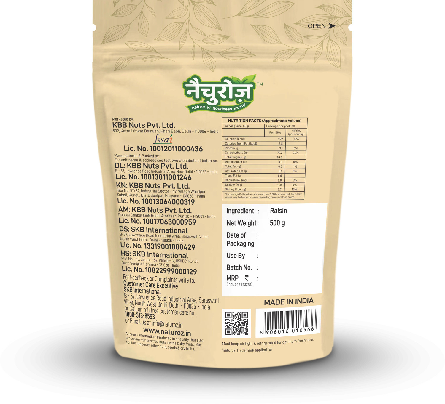 Image of Naturoz Indian Green (Kishmish) Raisins