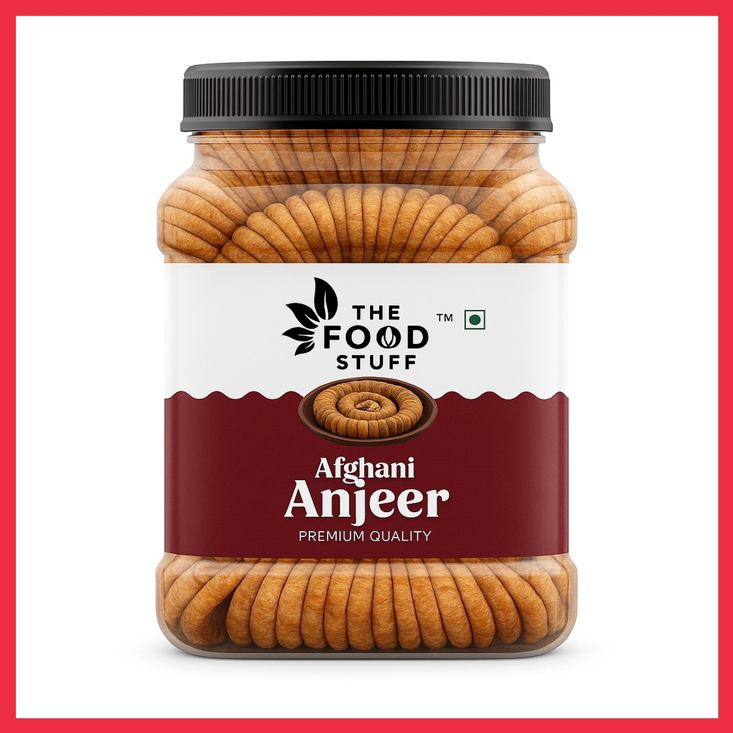 Image of THE FOOD STUFF DRY FIGS PREMIUM ANJEER BOLD AND SOFT FIGS 1KG JAR PACK J28 Figs
