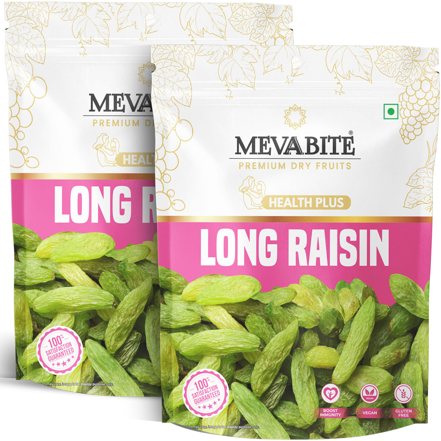 Image of MEVABITE Premium Green Raisins Kishmish (500gm)| 100% Fresh Pure & Organic Dried Grapes Raisins
