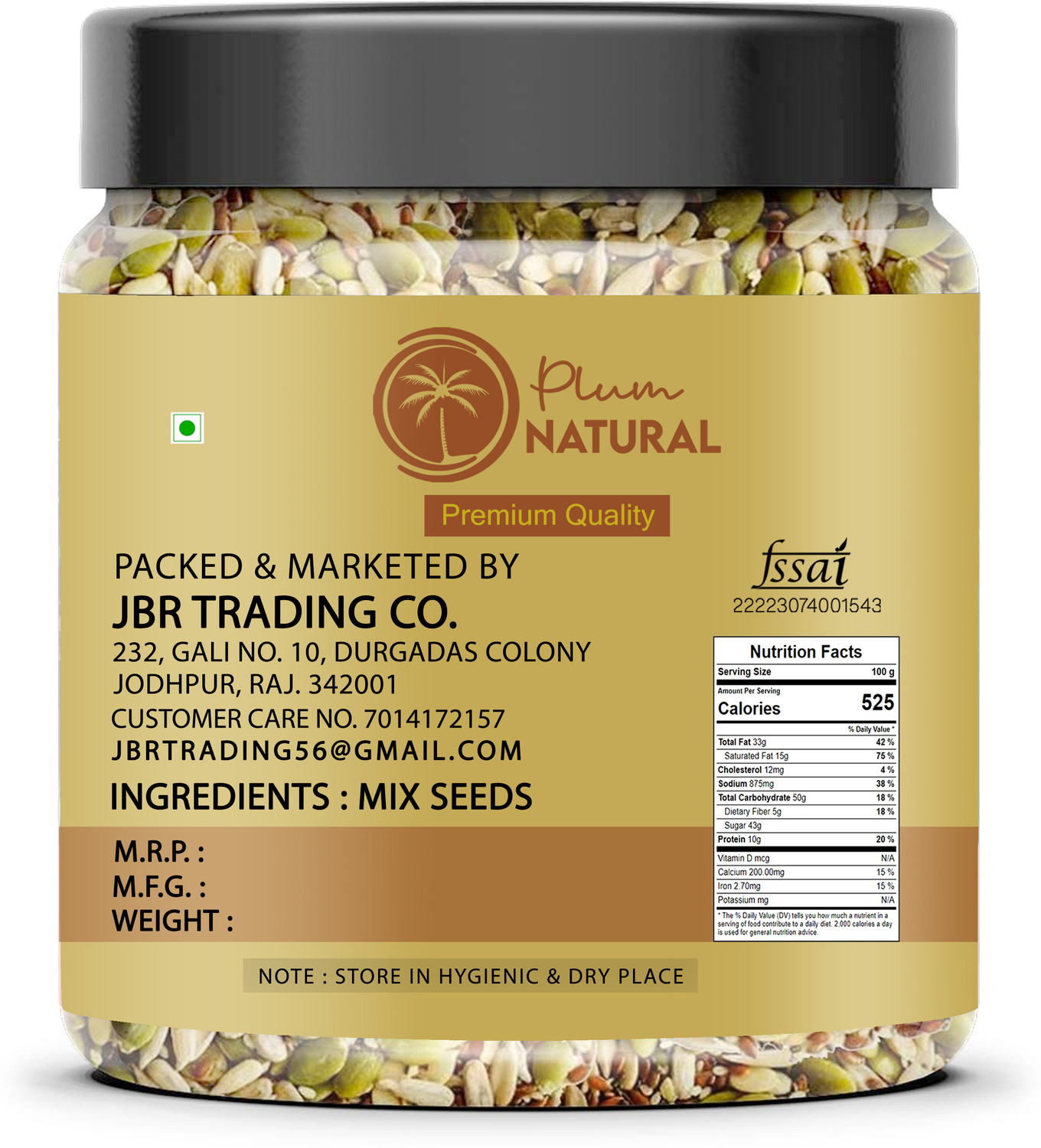 Image of Plum Natural Premium Nutritious Healthy Mix Seeds Dry Fruits Mixed Seeds