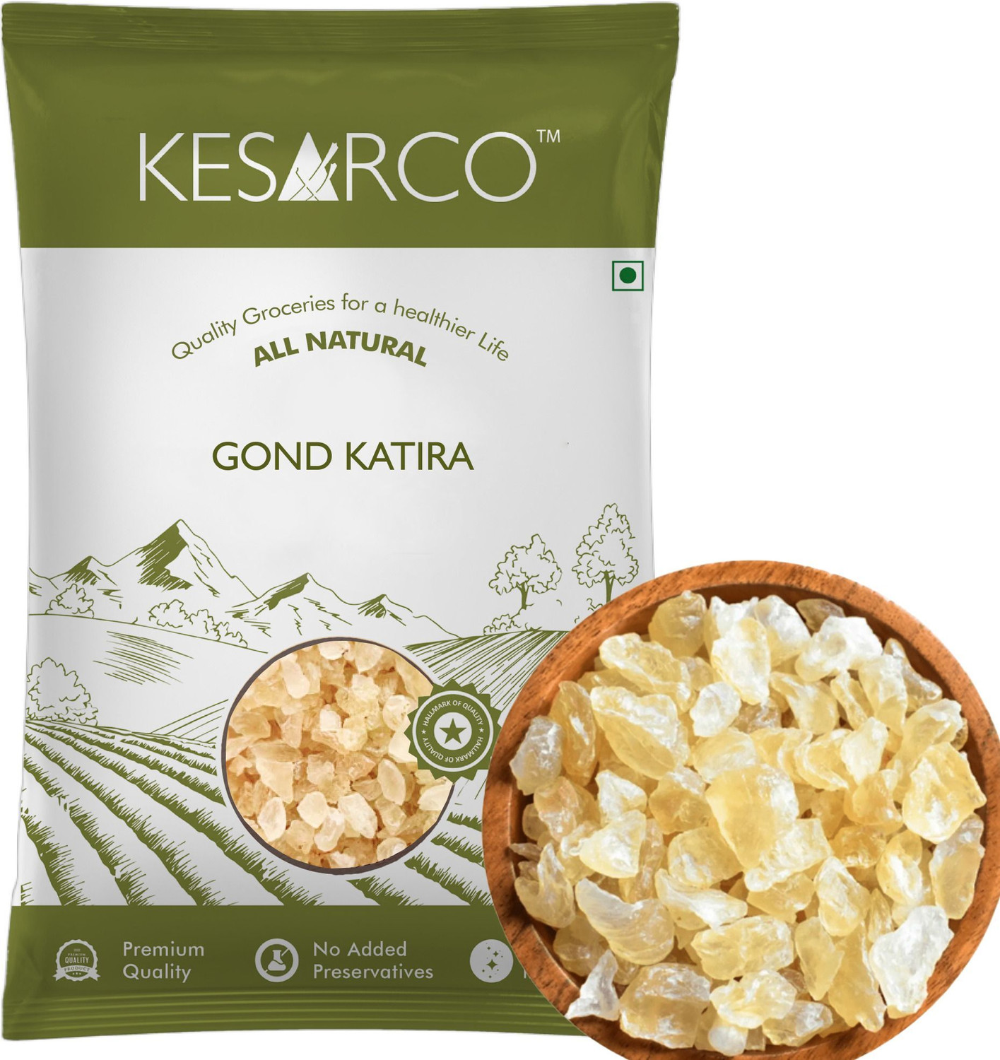 Image of KESARCO Gond Katira 50g | Natural Edible Tragacanth Gum | Cooling & Hydrating Dried Gum