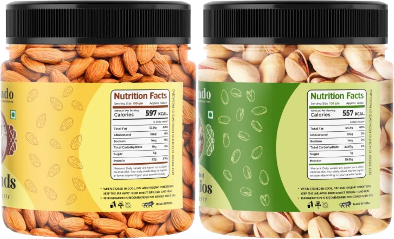 Temperado Almond & Pistachios Combo 100gm Each - Image 3