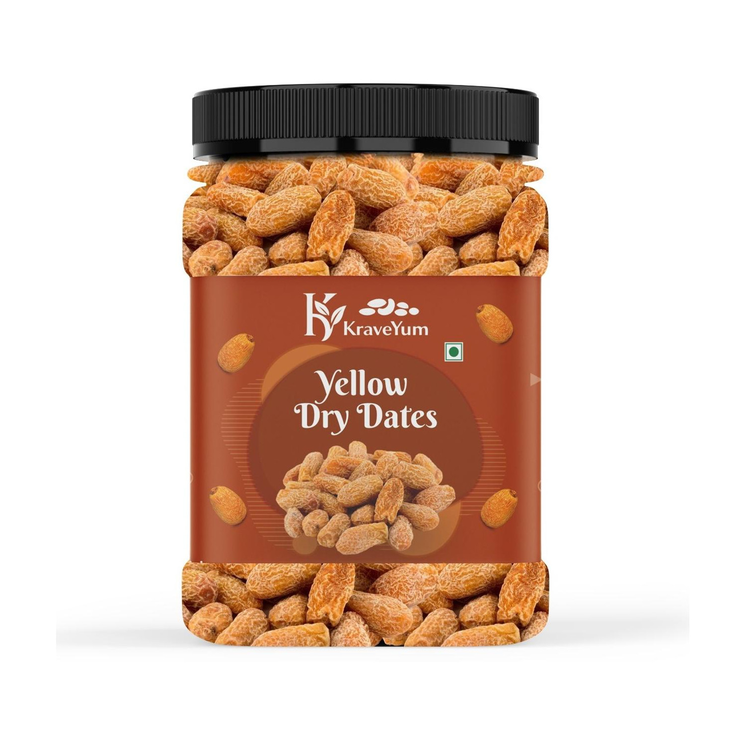 Image of KraveYum Yellow Dry Dates | Peela Sukha Khajoor | Pili Kharak | Dried Chuhara Dry Dates