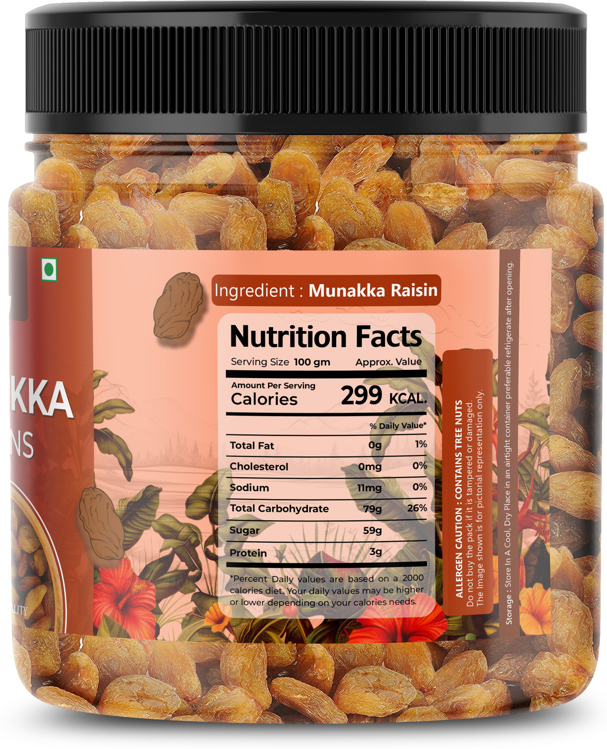 Image of Nurtufy Munakka Raisins | Naturally Sweet | Rich in Iron | Health Booster Raisins