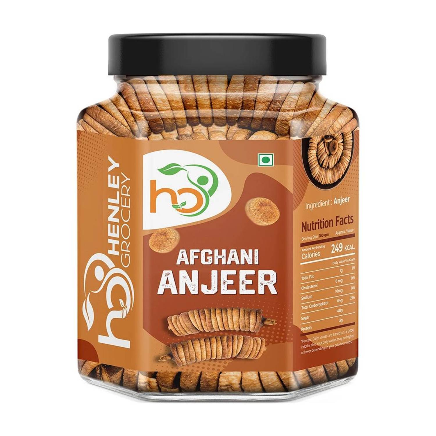 HENLEY Dried Figs | Afghani Anjeer Dry Fruits | Medium Size Anjeer | Figs