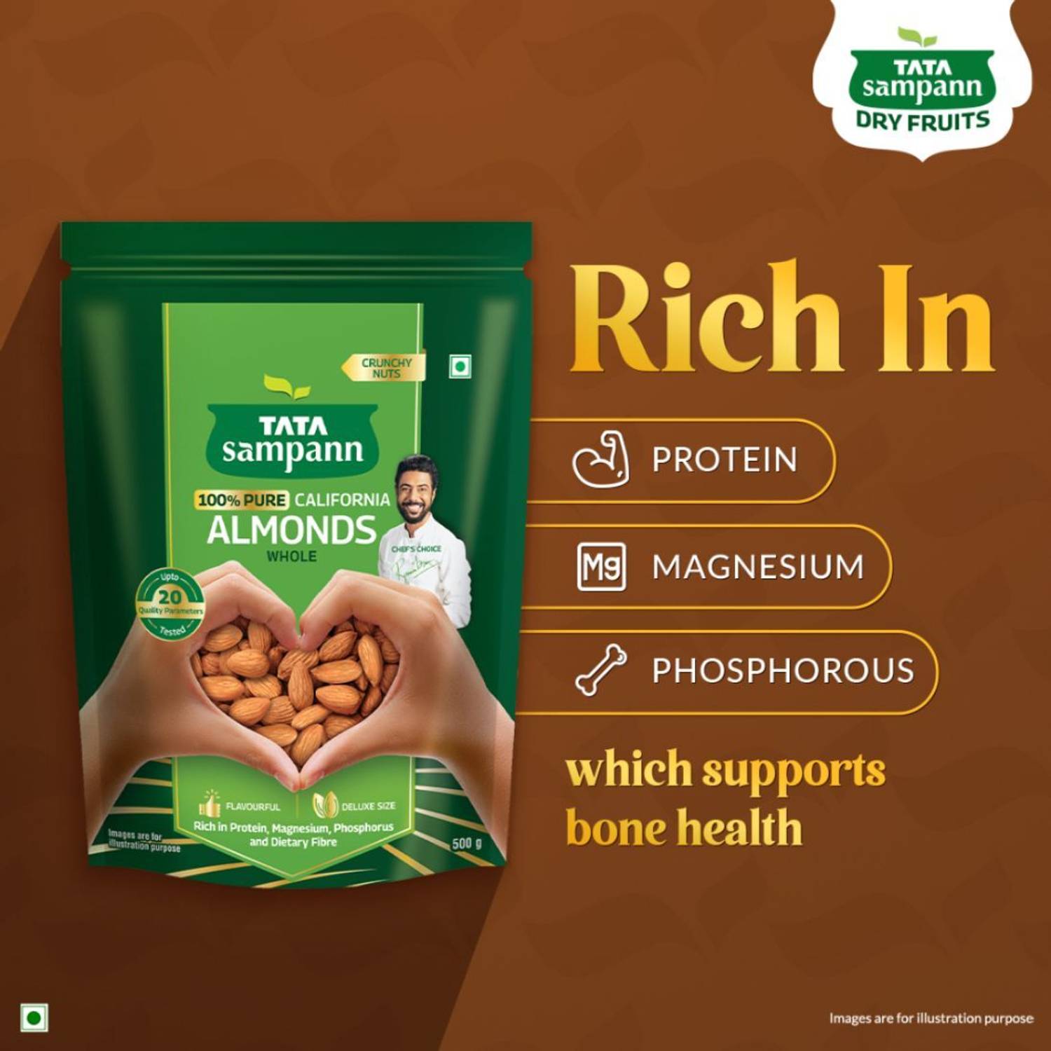 Tata Sampann 100% Pure California Almonds 100g - Image 5