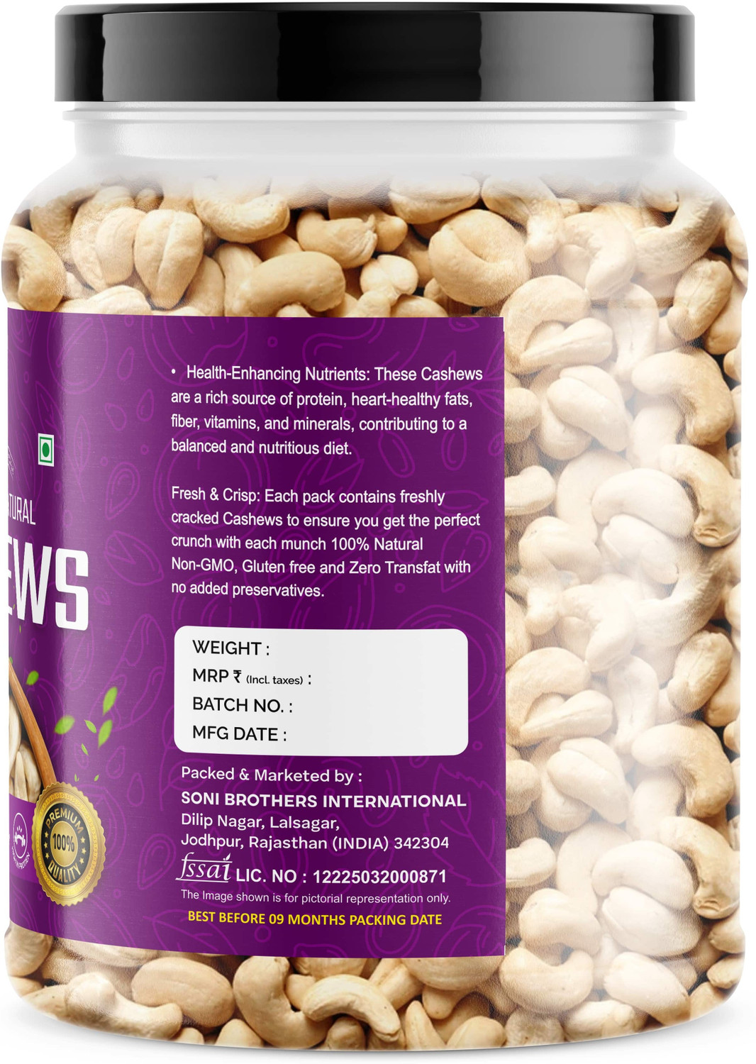 Image of Nature Purify Cashew | Premium Kaju | Rich Creamy Taste | Healthy & Delicious Cashews Cashews (1 x 500 g)