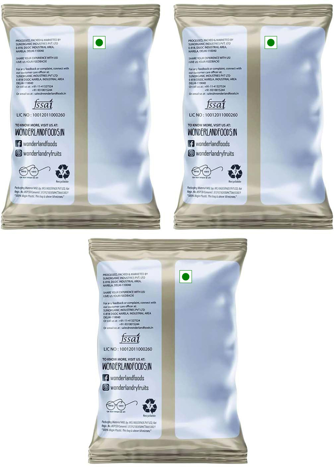 Image of WONDERLAND Foods Hand Picked Premium Combo of Platinum Almonds, Cashews, Raisins