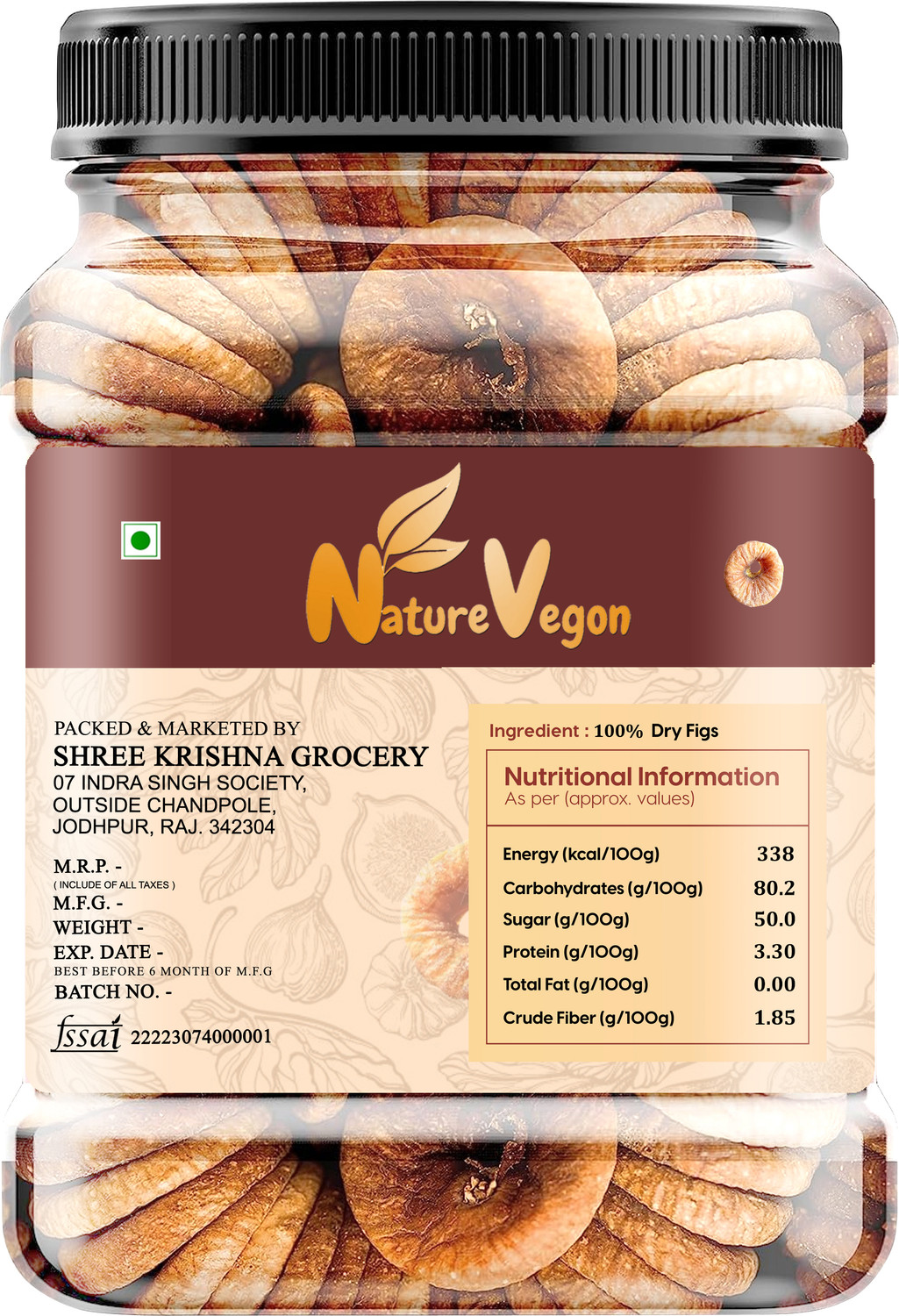 Image of nature vegon Anjeer Figs 1Kg Figs