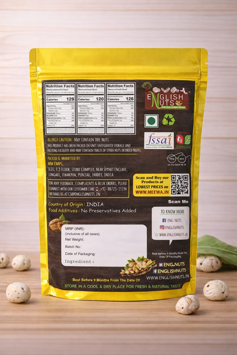 Image of ENGLISH NUTS HANDPICKED MAKHANA 1KG Makhana