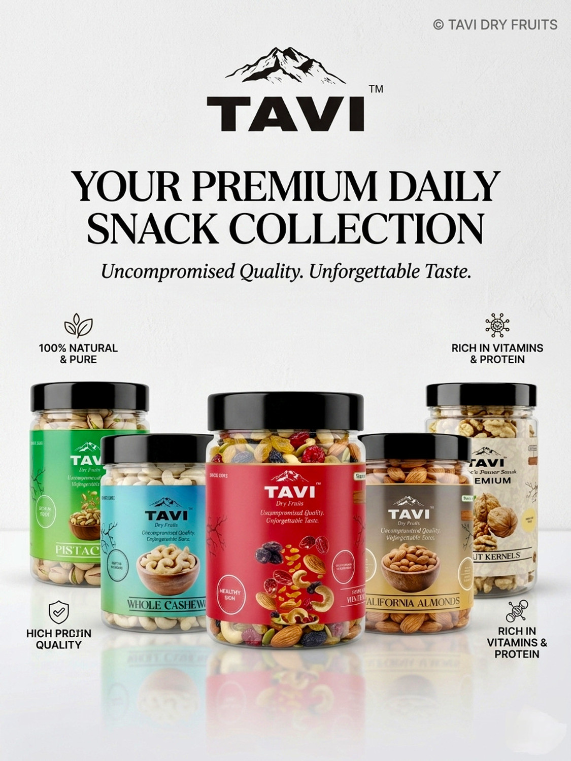 Image of TAVI Premium Whole Cashews 500g | Crunchy Kaju | Handpicked Plain Cashew Nuts | Cashews