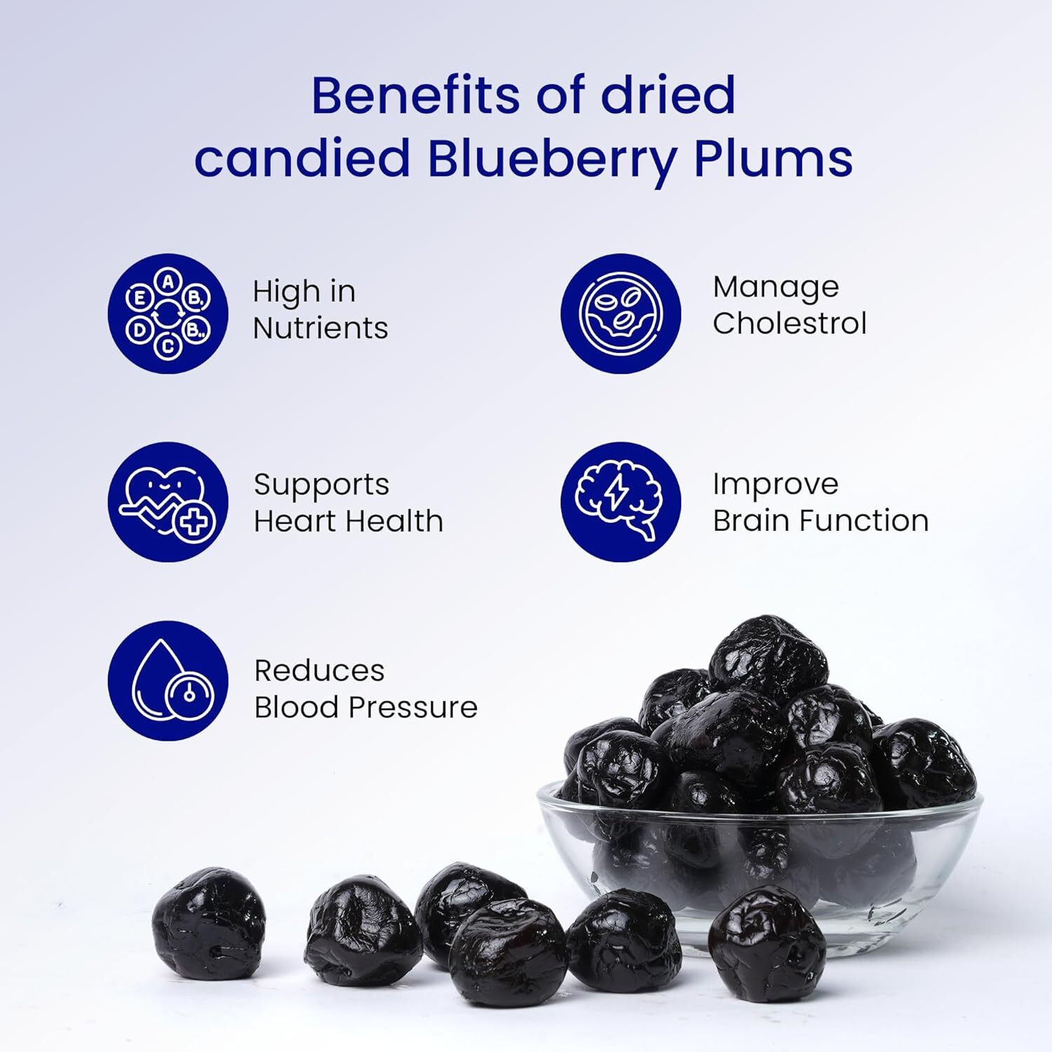 Image of Marwar Bites Naturally Sweet & Delicious Premium Dried Blueberries Healthy Dry Fruit For Gift Blueberry
