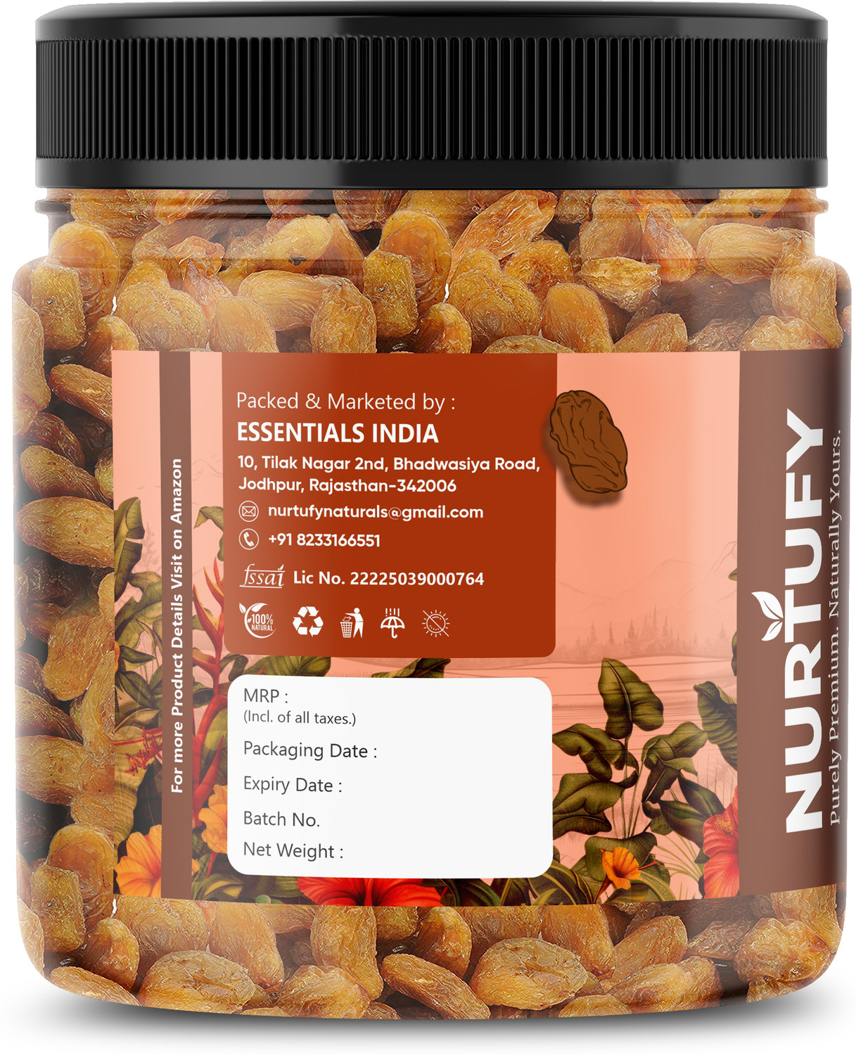 Image of Nurtufy Munakka Raisins | Naturally Sweet | Rich in Iron | Health Booster Raisins