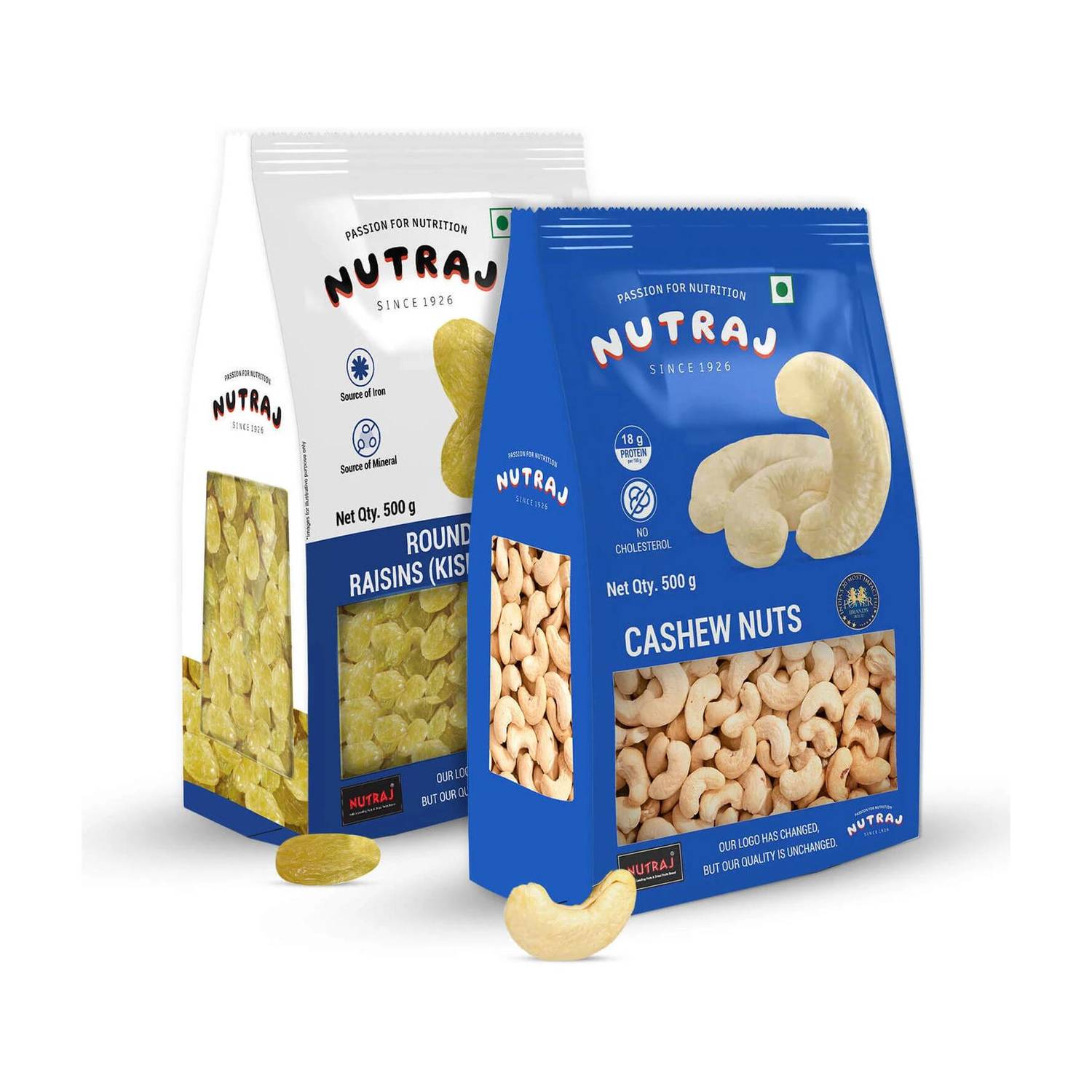 Nutraj Combo of (Kaju & Kishmish) 500g Each Cashews, Raisins