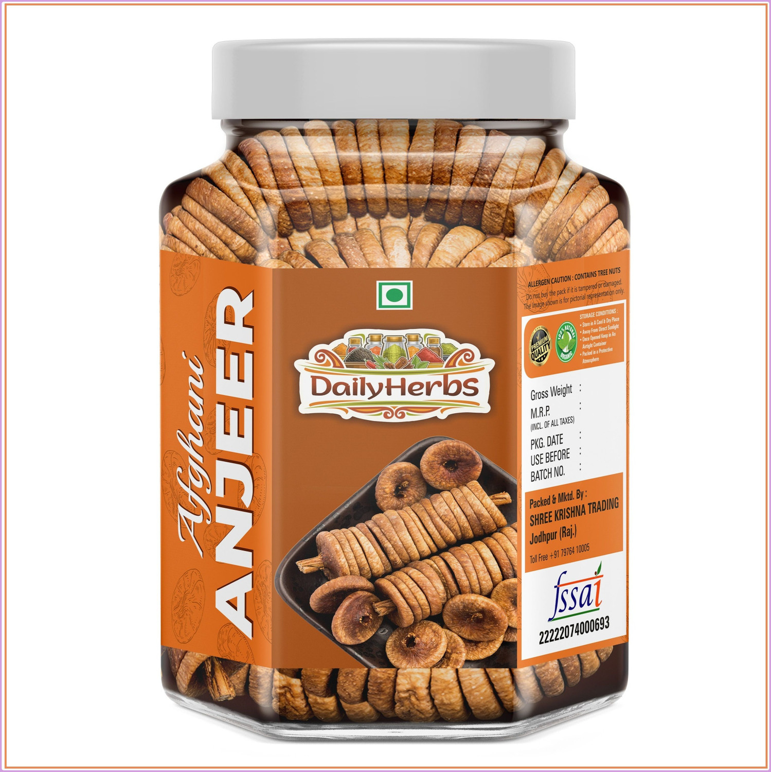 Image of DAILYHERBS Premium Dried Afghani Anjeer | Dryfruits | Fresh Dried Figs