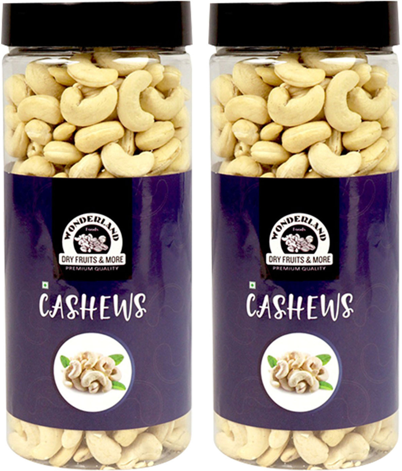 Image of WONDERLAND Foods Plain (Pack of 2 - 450g each) Raw Cashews