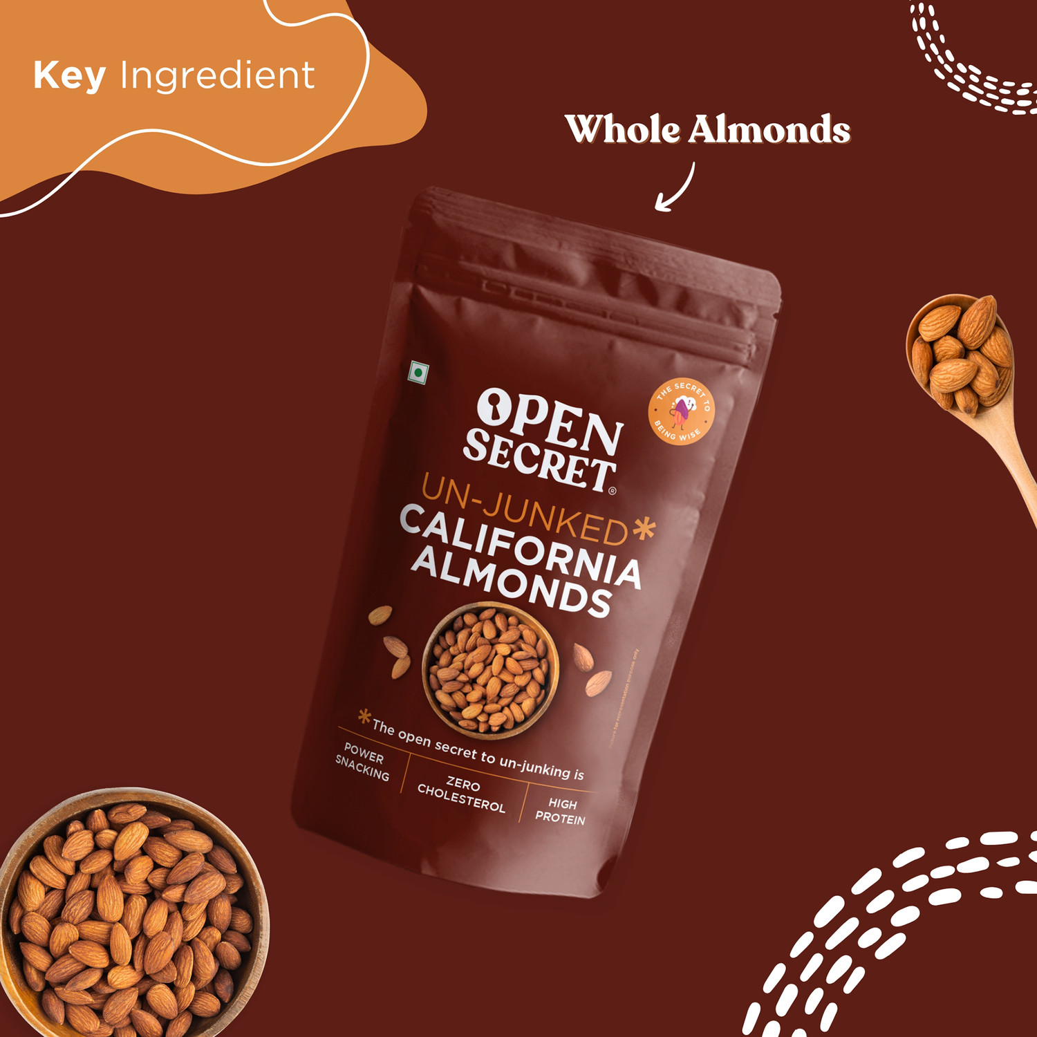 Image of OPEN SECRET Premium California Badam - High Protein Dry Fruit, Fasting Vrat Special Almonds