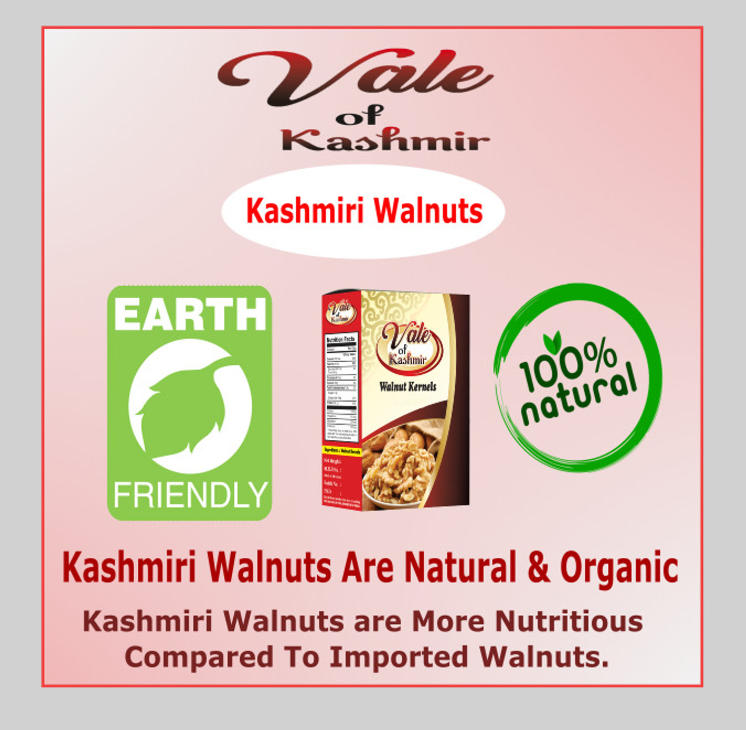 Image of vale of kashmir Kashmiri Walnut Kernels Brown Half Walnuts