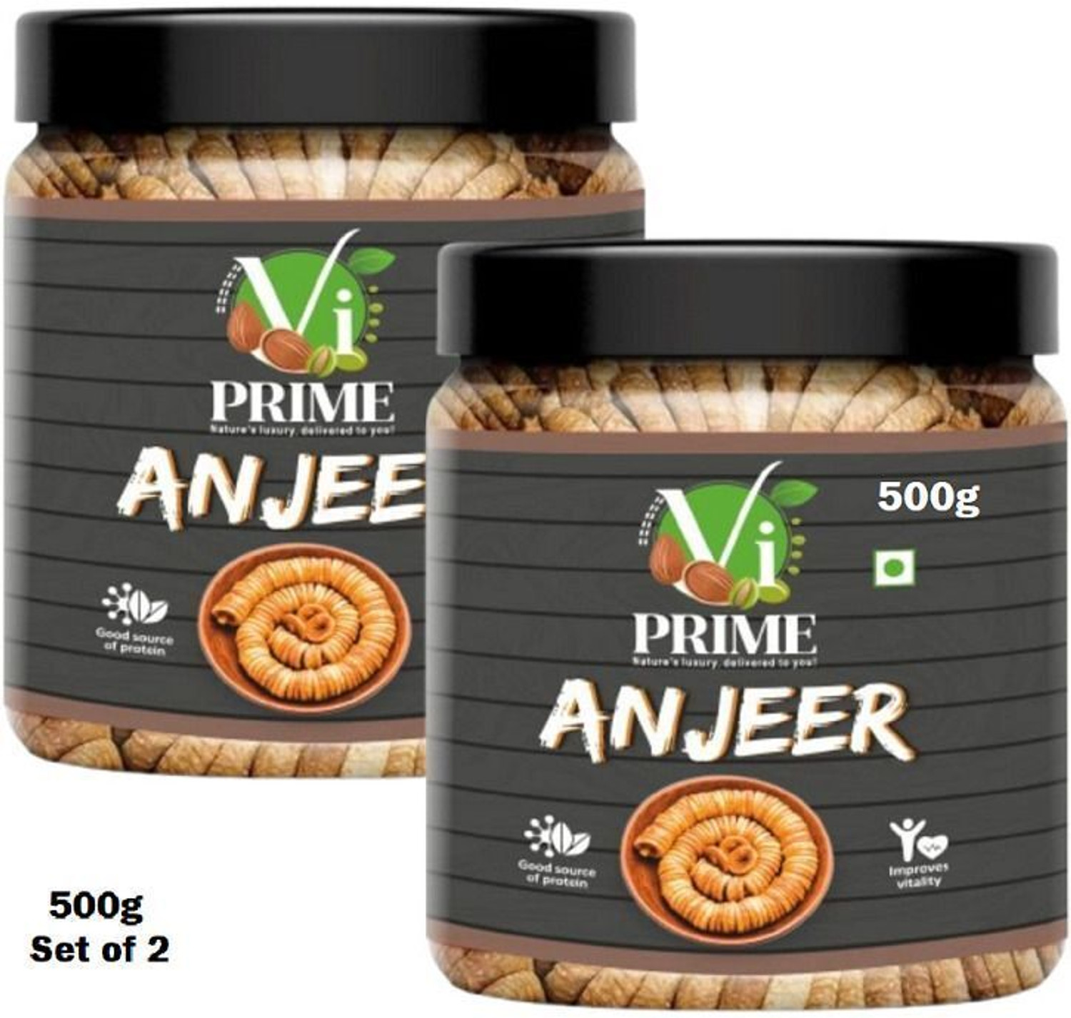 Image of VI PRIME Dried Figs | Afghani Anjeer Dry Fruits | Medium Size Anjir pack 2 Figs