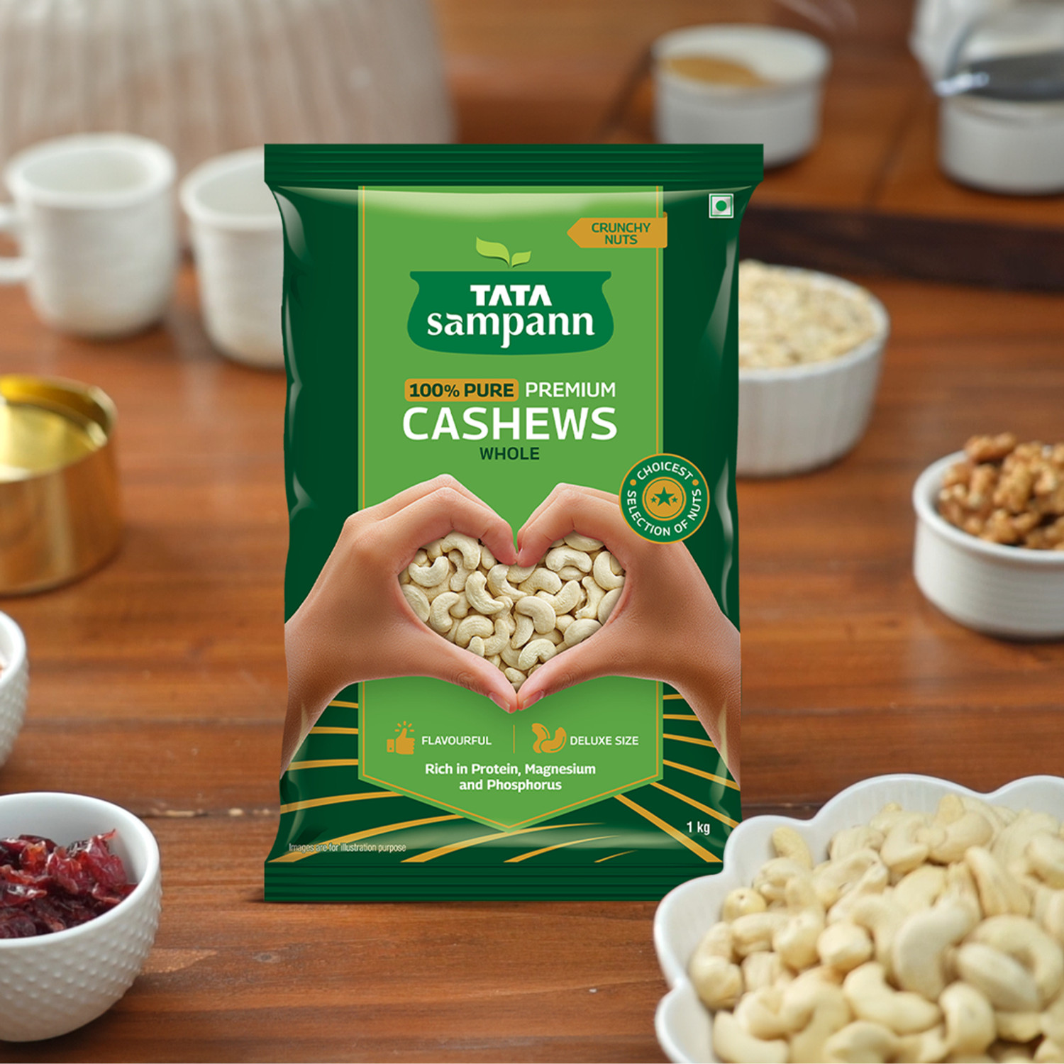 Image of Tata Sampann Premium Quality Kaju, 100% Pure Cashews